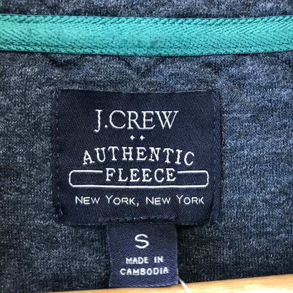 New J Crew Quilted Half Zip Mens S Blue Fleece Long Sleeve Layering - Picture 4 of 10